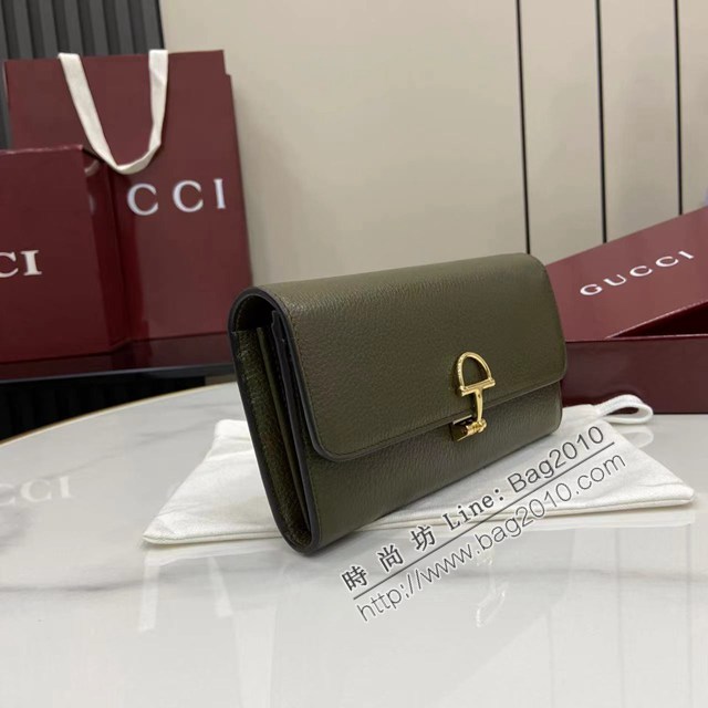 Gucci專櫃古馳最新款Softbit系列大號半馬銜扣翻蓋長錢包 jh2962型號：828147